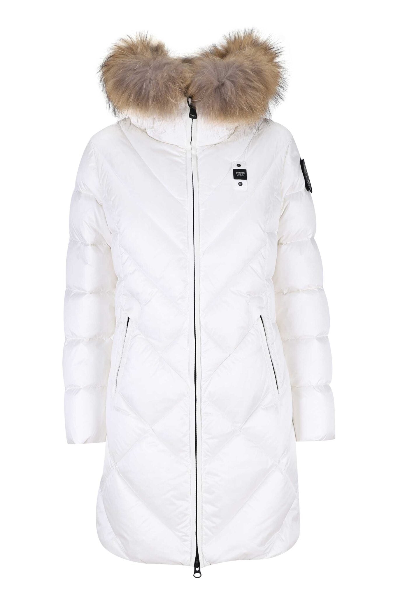 GIUBBINO BLAUER LUNGO  DONNA BIANCO PELLICCIA