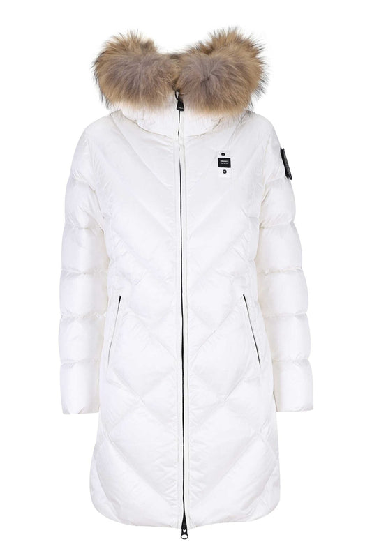 GIUBBINO BLAUER LUNGO  DONNA BIANCO PELLICCIA