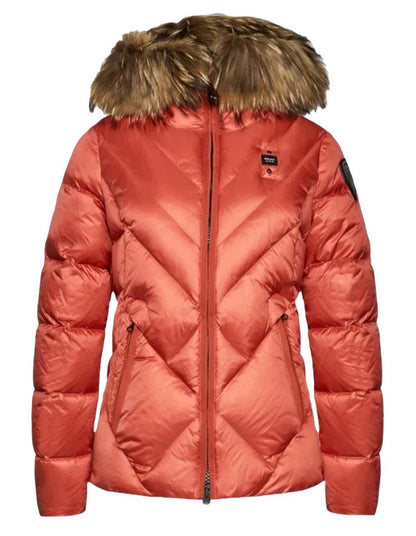 GIUBBINO BLAUER CORTO DONNA ARANCIONE PELLICCIA