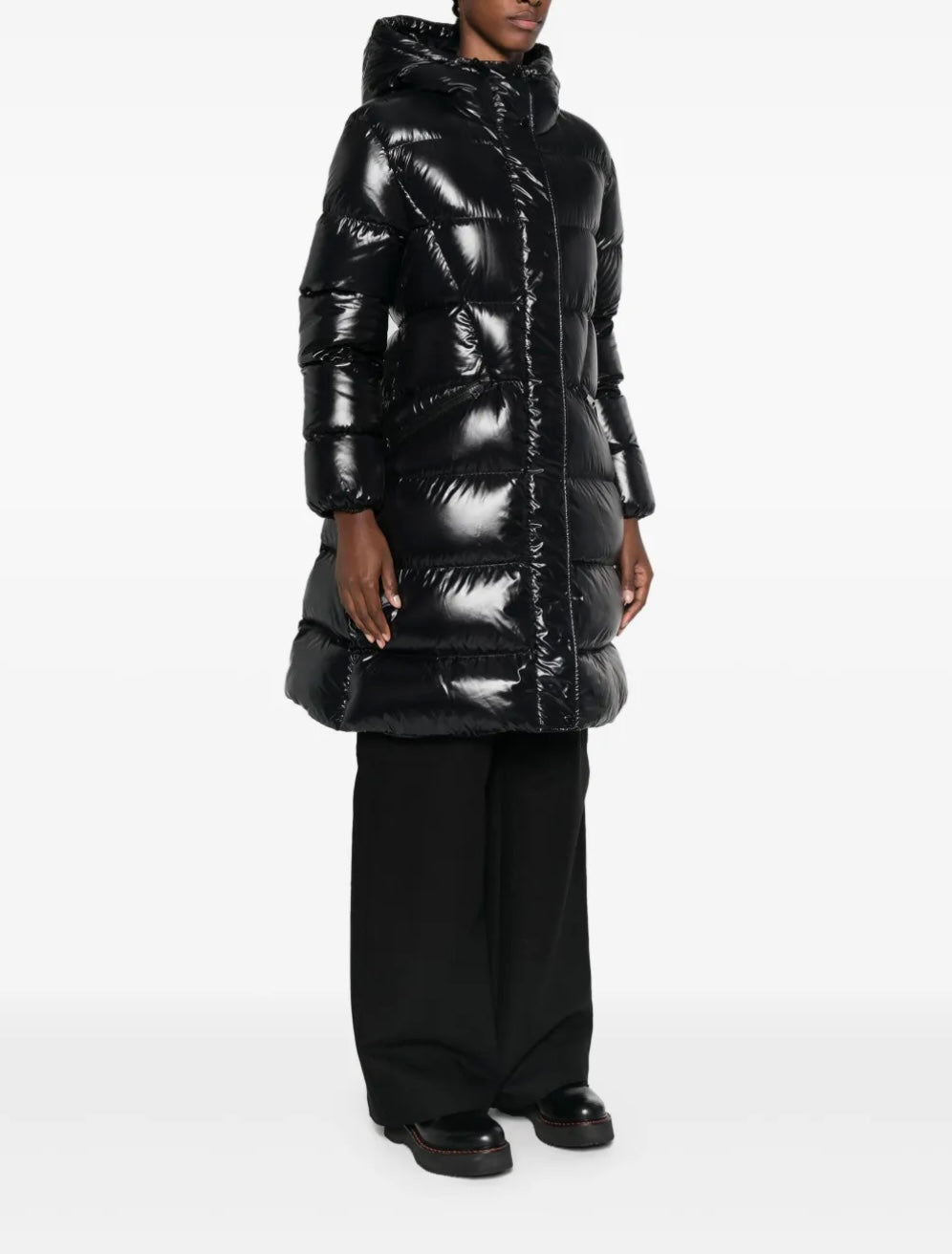 GUBBINO MONCLER DONNA NERO LUNGO