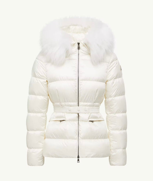 GUBBINO MONCLER DONNA BIANCO CON PELLICCIA BIANCA