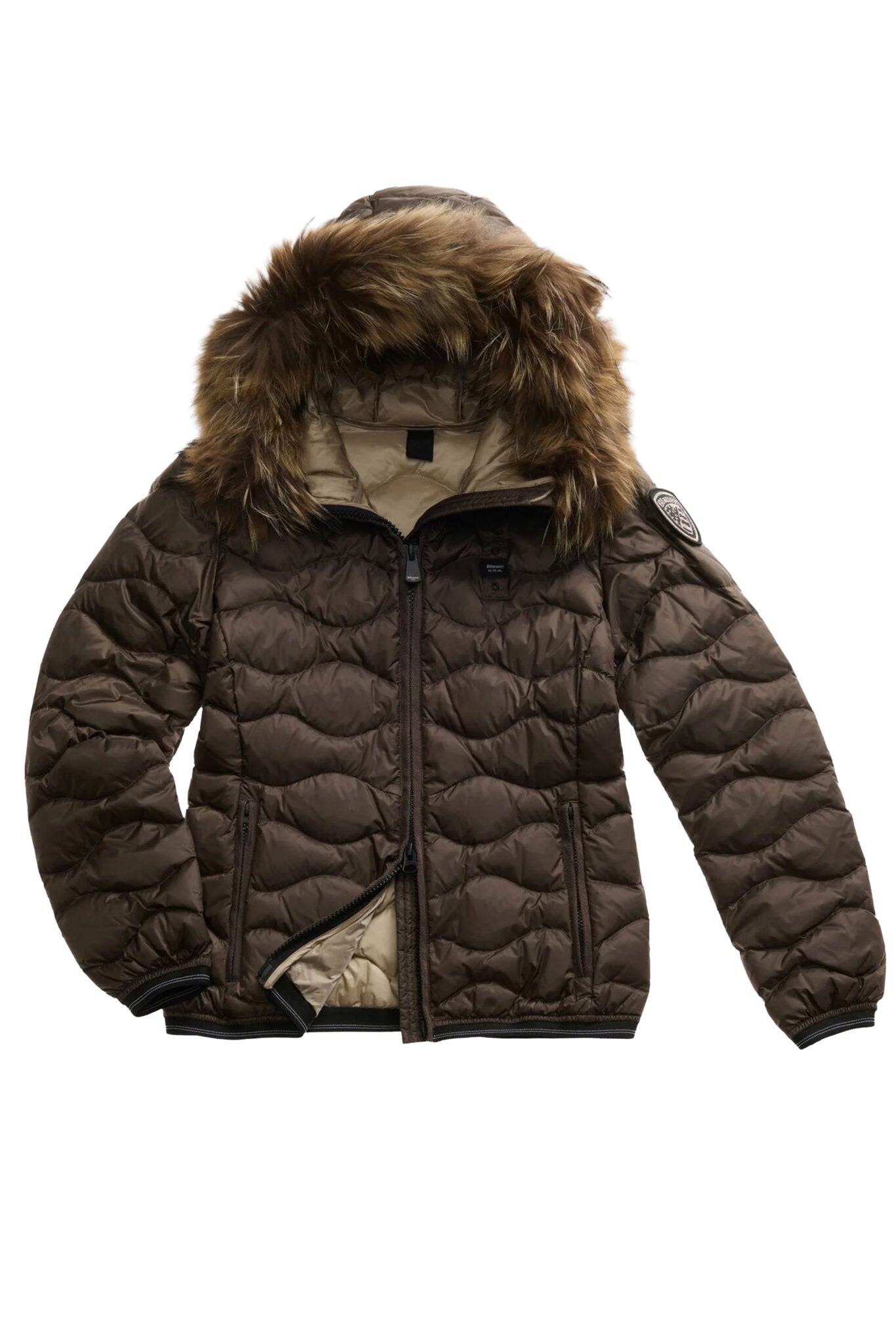 GIUBBINO BLAUER CORTO DONNA ONDE PELLICCIA MARRONE