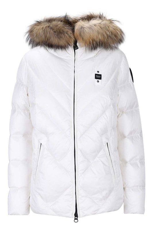 GIUBBINO BLAUER CORTO DONNA BIANCO PELLICCIA