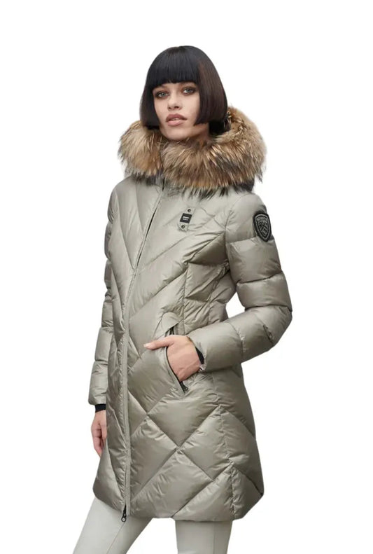 GIUBBINO BLAUER LUNGO  DONNA GRIGIO  PELLICCIA